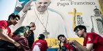 YOUTH AWAITING THE ARRIVAL OF THE POPE