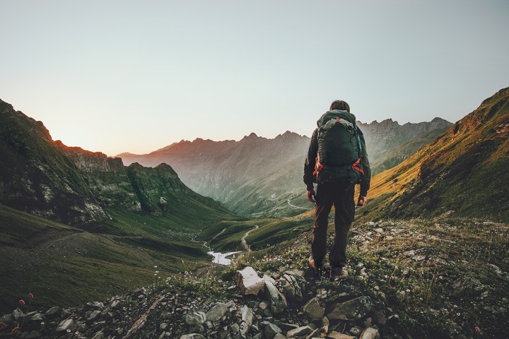 MAN HIKING