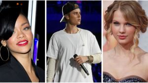 RIHANNA, JUSTIN BIEBER, TAYLOR SWIFT