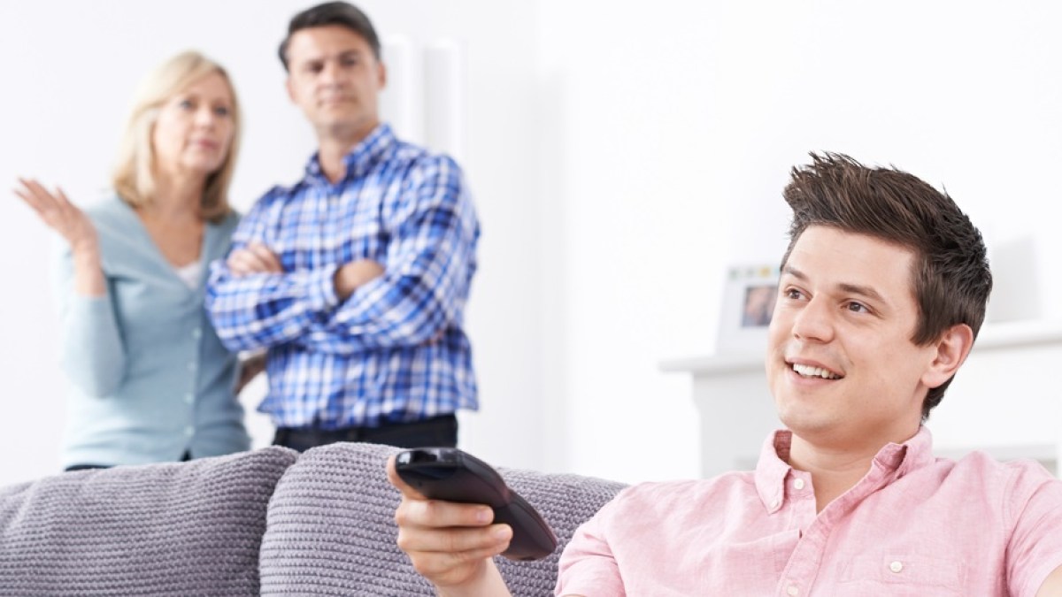 ADULT SON AND PARENTS