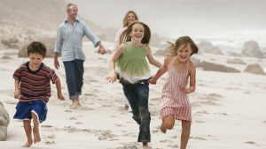 FAMILY, RUNNING, BEACH