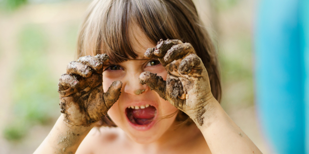 CHILD WITH DIRTY HANDS