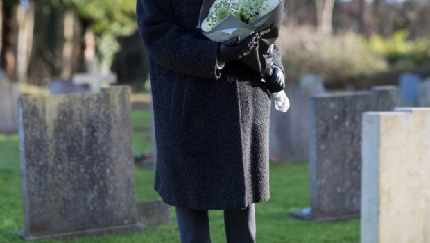 Visiting grave