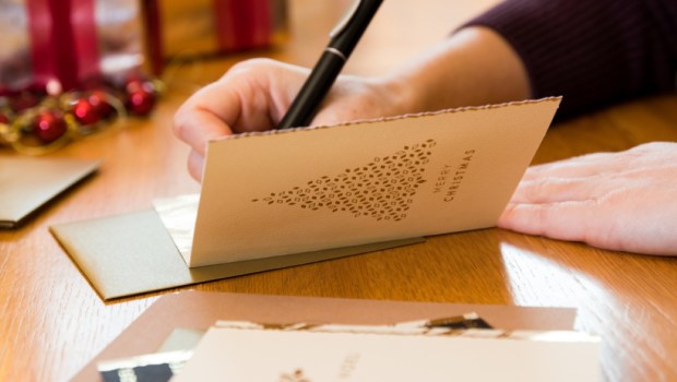 Writing Christmas card