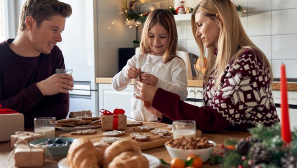 Christmas family breakfast