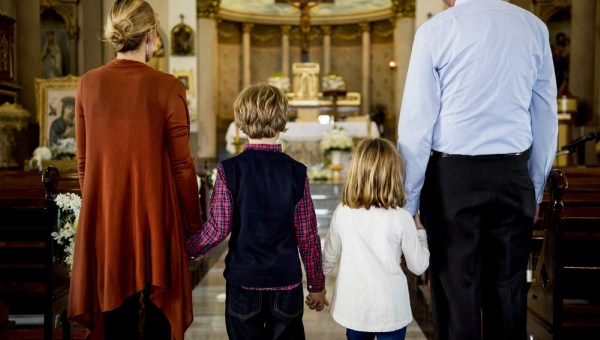 Family in church