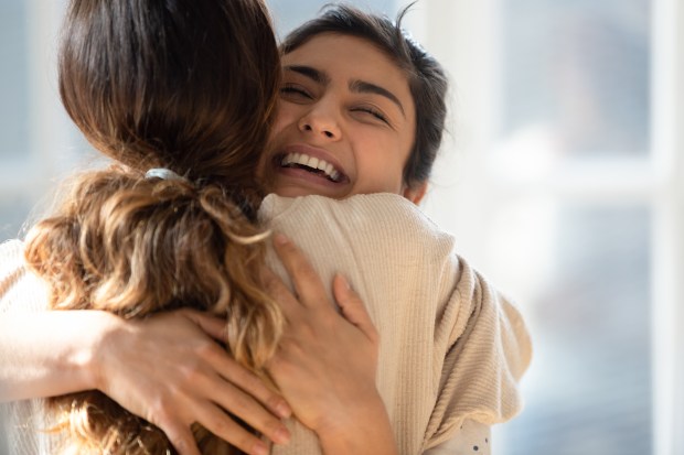 two women embracing