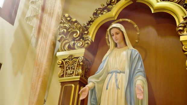 Statue of Our lady of grace virgin Mary in the church, Thailand