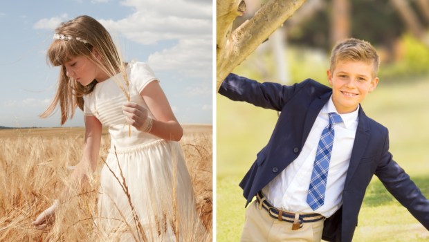 first communion dress and clothes for girl and boy