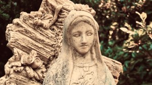 Statue of mary in yard