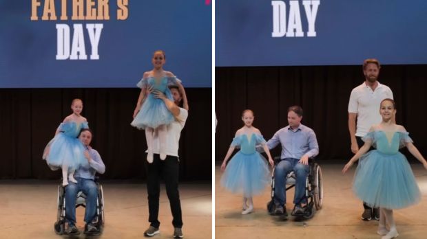 Differently-abled dad proudly dances with ballerina daughter