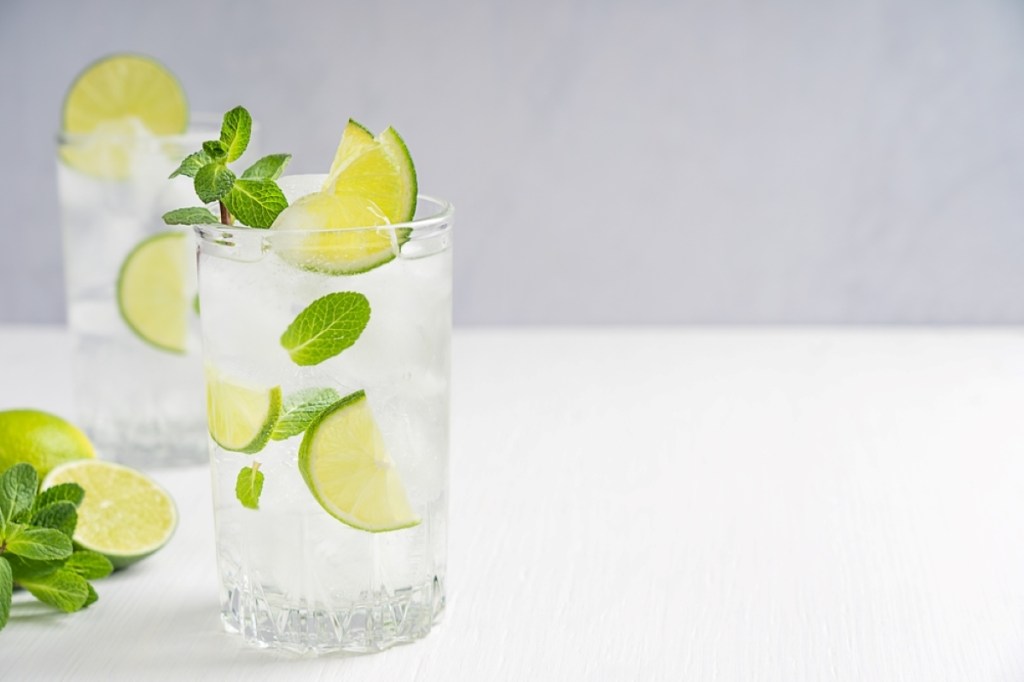 Organic cold refreshing lemonade drink