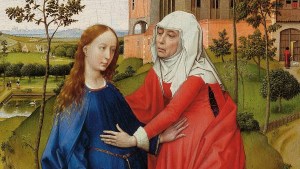The visitation of Mary to Elizabeth painting by Rogier van der Weyden