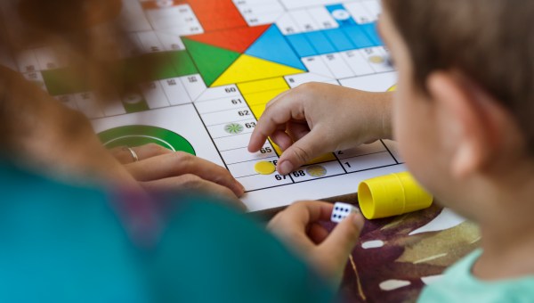 Children and parent play