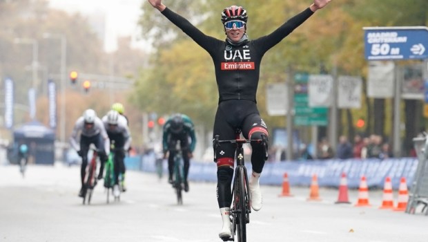 Madrid Spain 12 04 2022 the Slovenian cyclist Tadej Pogačar who rides for UCI WorldTeam UAE Team Emirates
