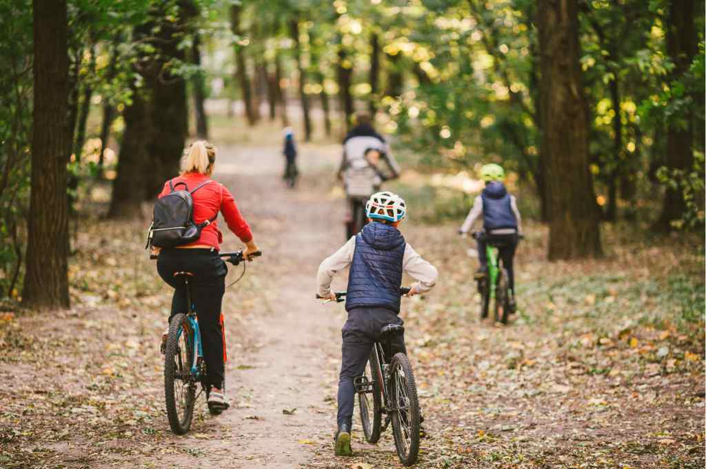 family cycling