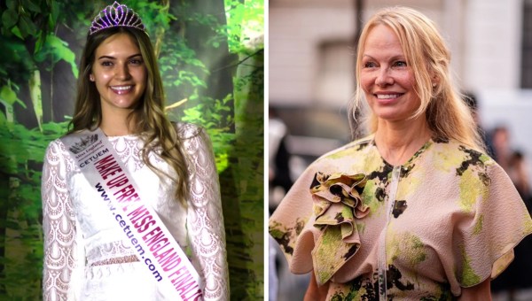 No makeup; Pamela Anderson; miss England 2023