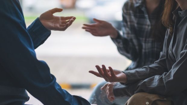 People sitting and talking together