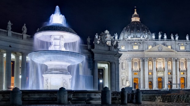Vatican Fountains at night
