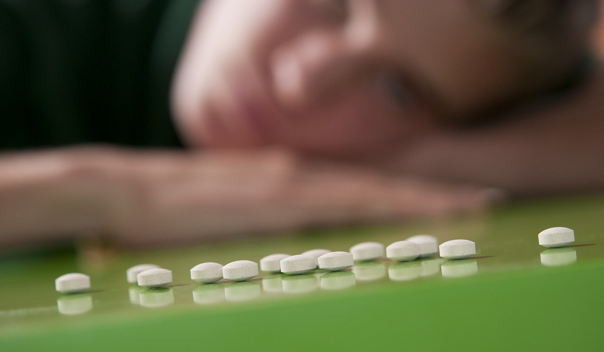 Teen lines up pills