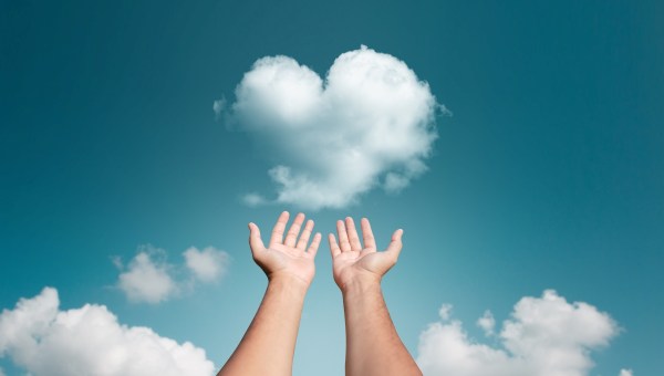 Praying for mercy to God The hand opened up from heaven To welcome