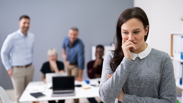 Woman suffering from toxic environment at work