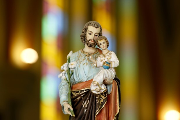 Saint Joseph and baby Jesus of the Catholic Church