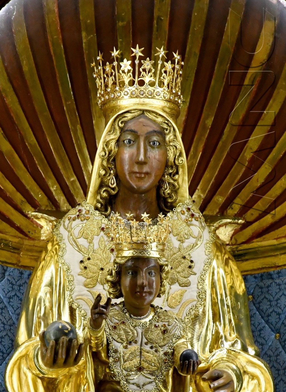 The statue of the Black Madonna in the potifical sanctuary of Viggiano.