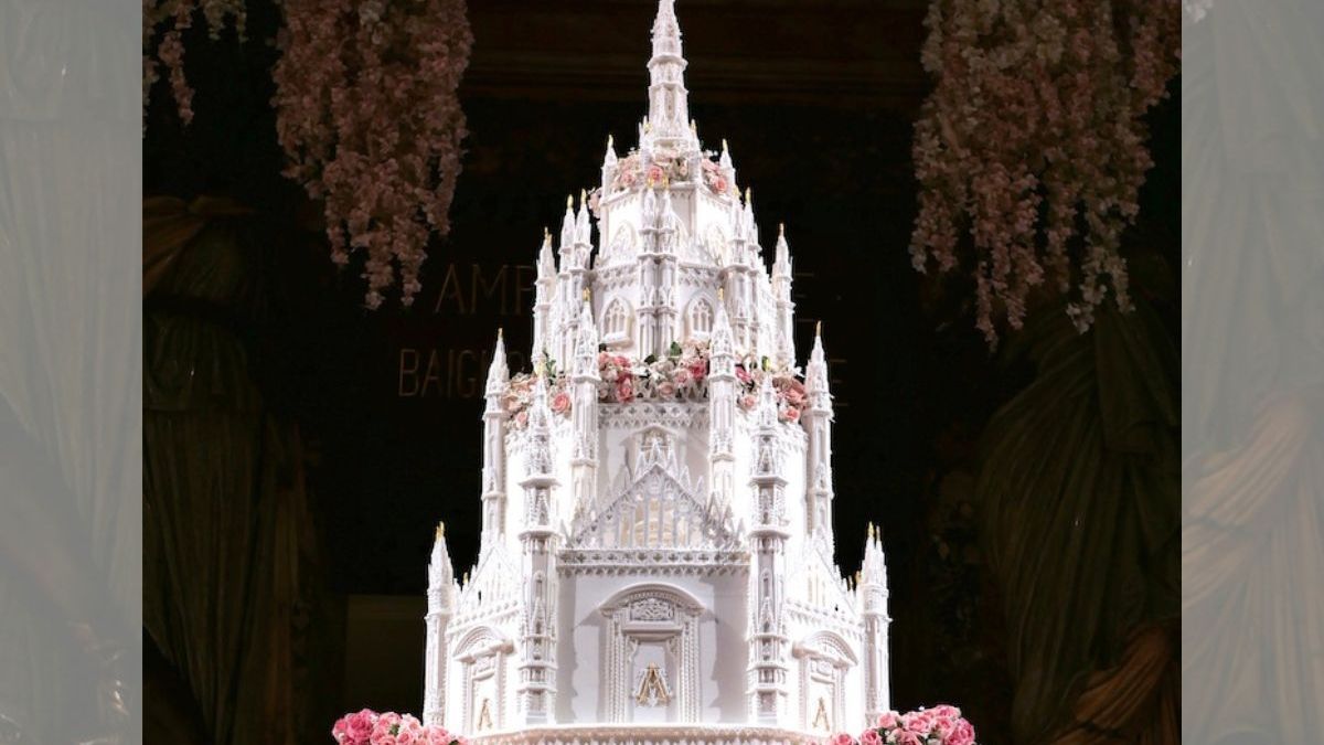 Gâteau de mariage inspiré de la cathédrale de Milan.