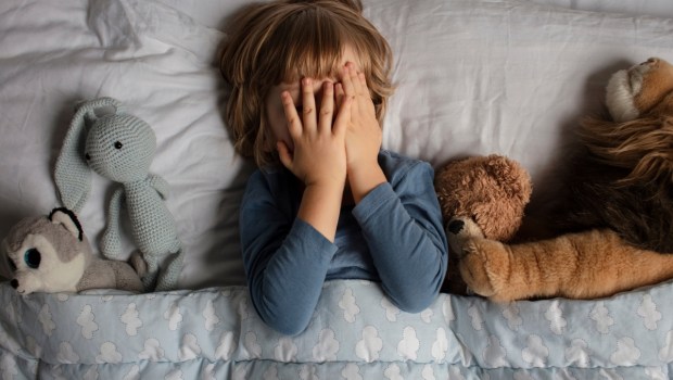 The child was scared before going to bed