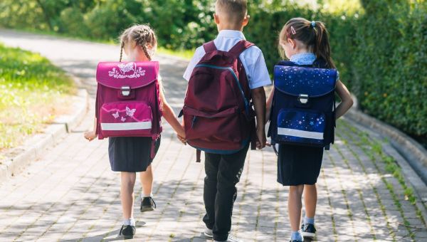 kids going to school
