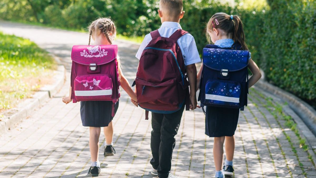 kids going to school