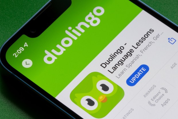 Portland, OR, USA - Dec 9, 2022: Duolingo app is seen in the App Store on an iPhone