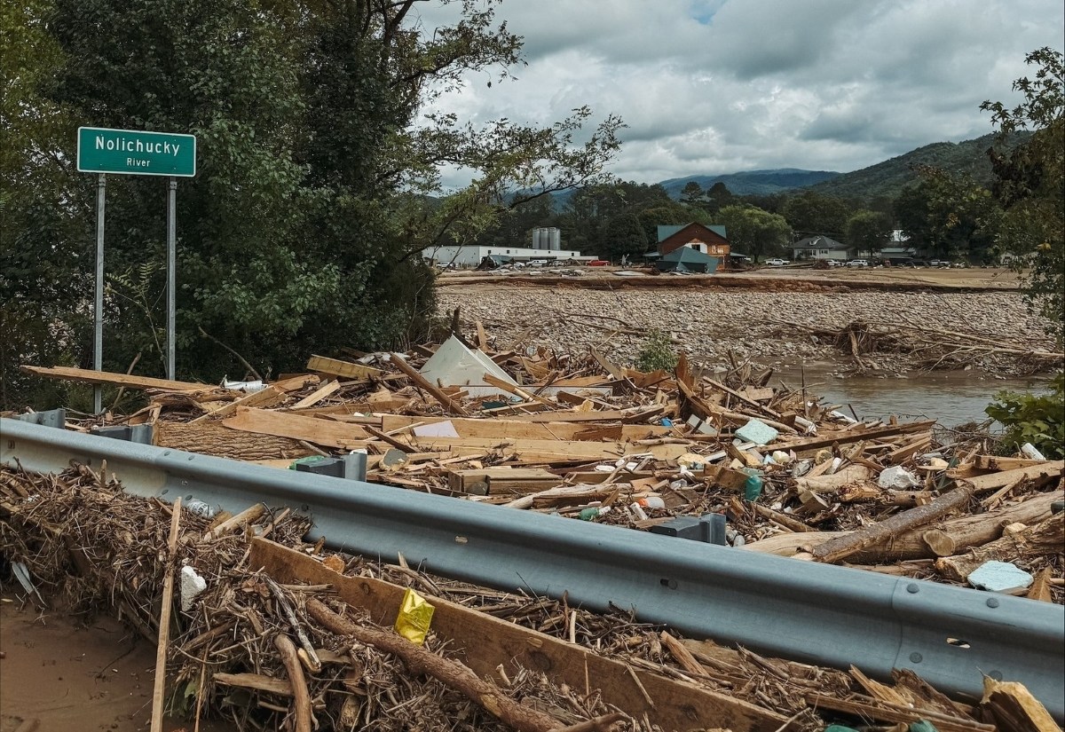 Debris in Tennessee in aftermath of Hurrican Helene