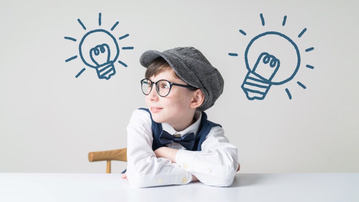 Little child having good idea. Inspiration