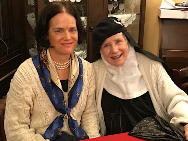 Author Mary Claire Kendall with Mother Dolores Hart in 2017