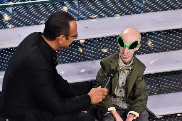 Italian student Sammy Basso, who suffers from Hutchinson-Gilford Progeria Syndrome