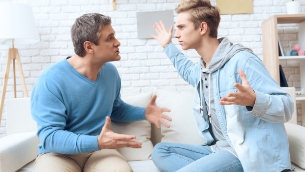 Angry teen and parent