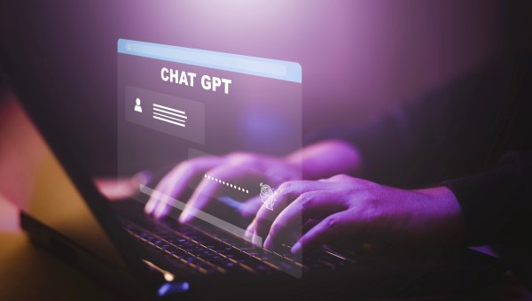 Man using Laptop or Smartphone With Chat GPT Chat with AI