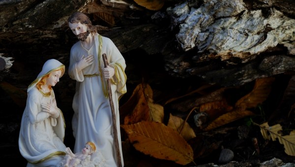 Mary, Joseph and baby Jesus Christmas nativity scene, Bethlehem