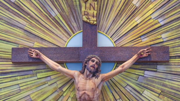 The Crucifix of Jesus Christ inside catholic church