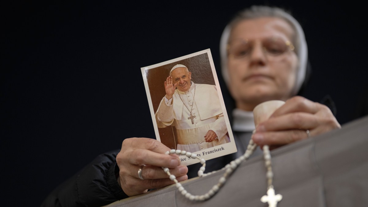 rosary prayer for Pope Francis' health in St. Peter's Square at the Vatican