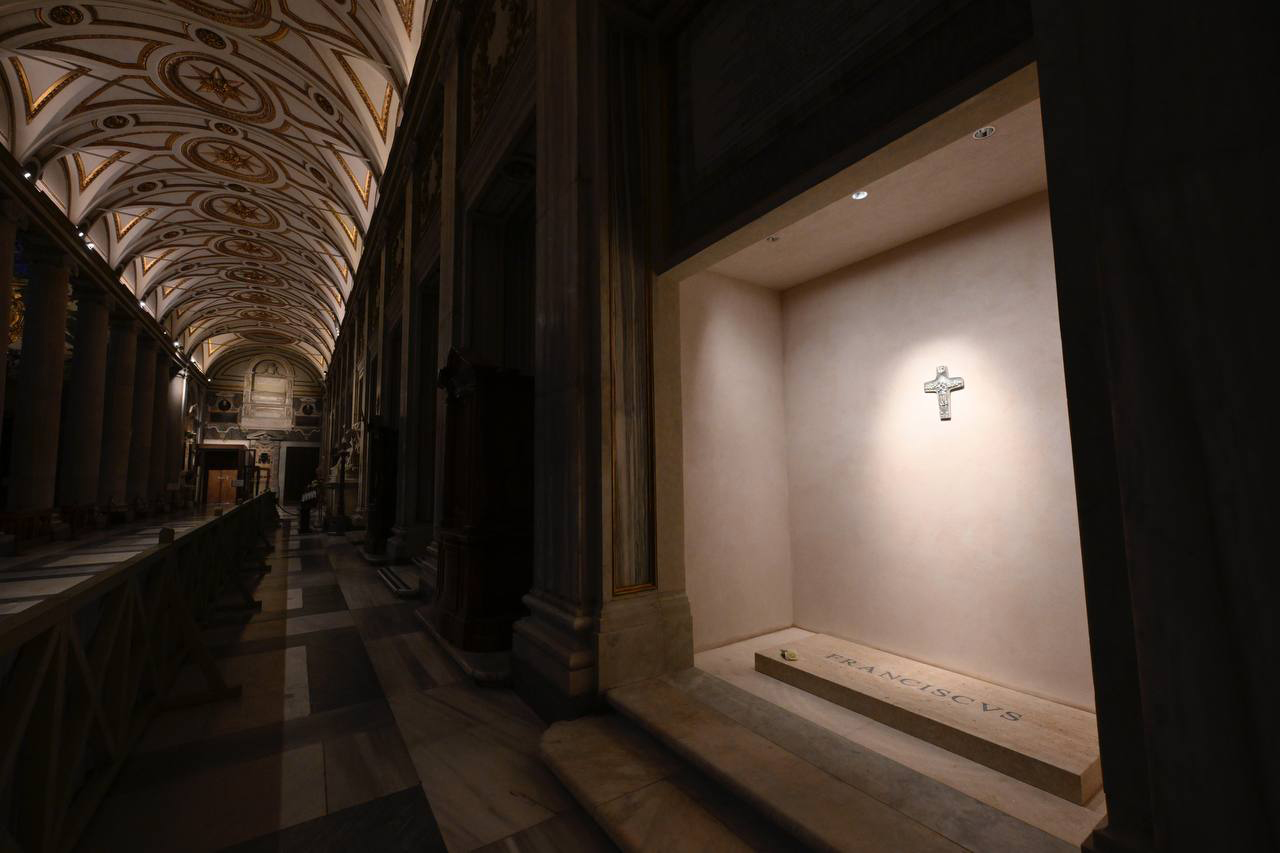 Some photos of Pope Francis' tomb at the Basilica of Saint Mary Major, Sunday, April 27, 2025