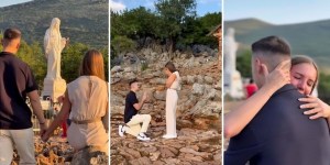 Ganljiv prizor: zaročila sta se pri Mariji v Medžugorju