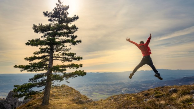 Active young man feeling free