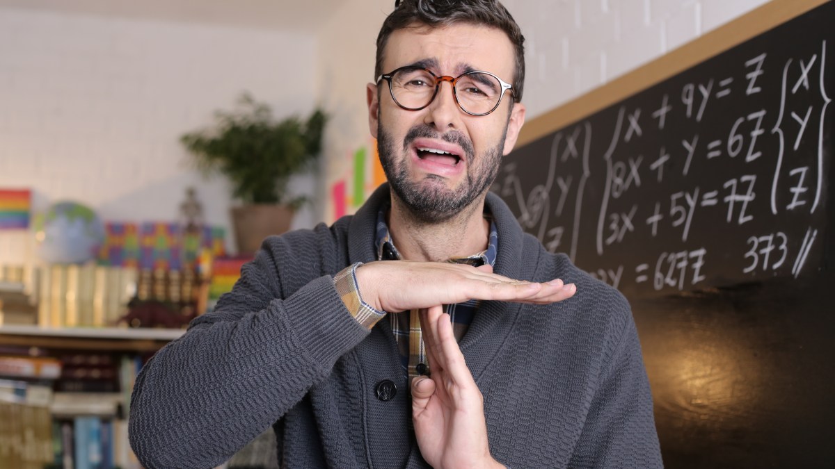 Tired teacher
