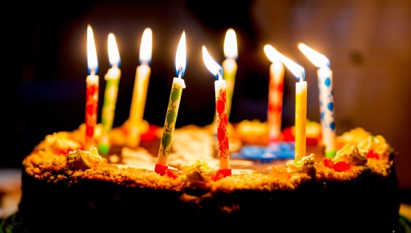 Festive Birthday Cake with Vibrant Candles