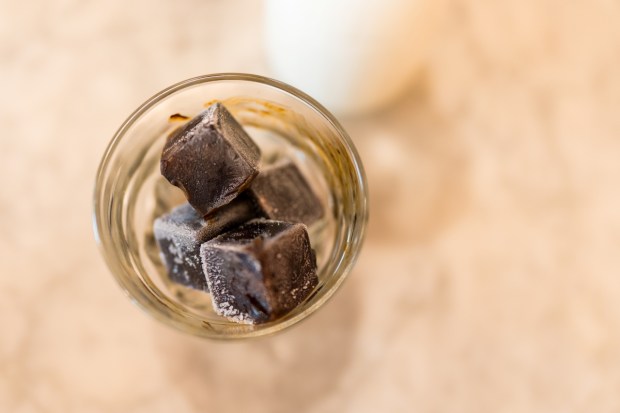 Ice cubes made with coffee